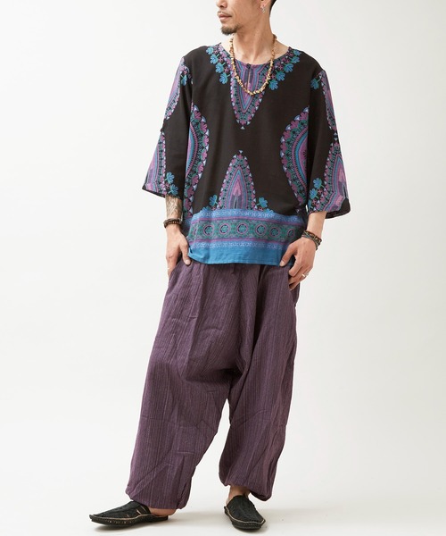 チャイハネ（チャイハネ）の「【チャイハネ】ダシキーナMEN'Sトップス（その他トップス・メンズ・オレンジ/ベージュ/ブラック・FREE）」の5枚目の写真