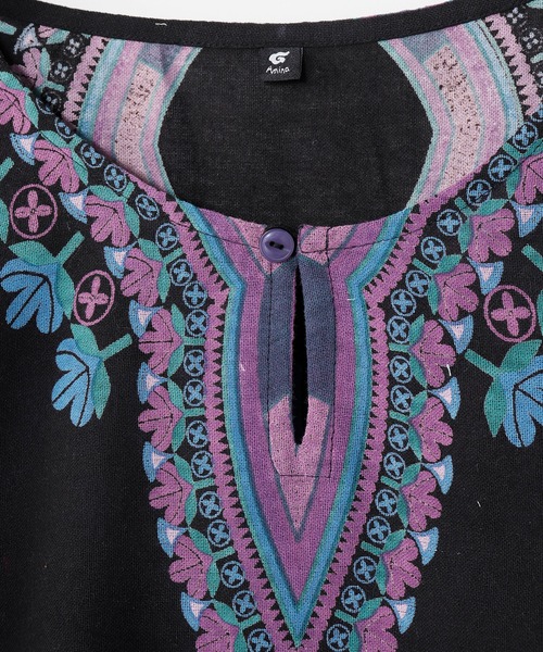 チャイハネ（チャイハネ）の「【チャイハネ】ダシキーナMEN'Sトップス（その他トップス・メンズ・オレンジ/ベージュ/ブラック・FREE）」の4枚目の写真