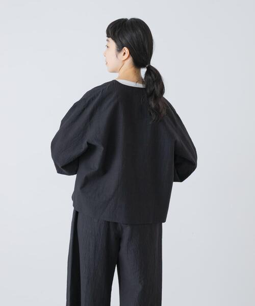 かぐれ（カグレ）の「『セットアップ対応』 ノーカラーショートジャケット（ノーカラージャケット・レディース・ブラック・FREE）」の5枚目の写真