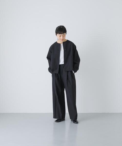 かぐれ（カグレ）の「『セットアップ対応』 ノーカラーショートジャケット（ノーカラージャケット・レディース・ブラック・FREE）」の6枚目の写真