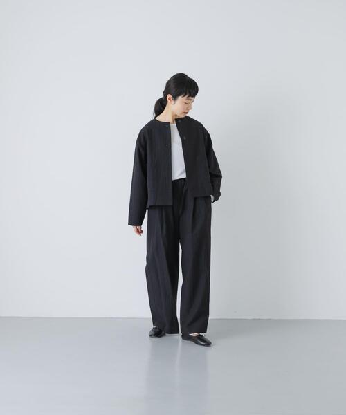 かぐれ（カグレ）の「『セットアップ対応』 ノーカラーショートジャケット（ノーカラージャケット・レディース・ブラック・FREE）」の7枚目の写真