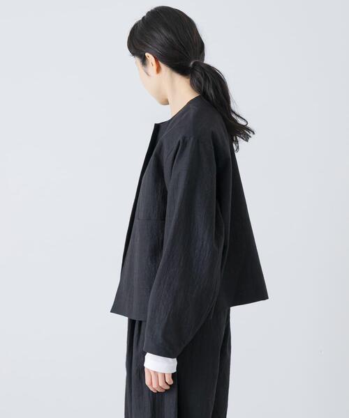 かぐれ（カグレ）の「『セットアップ対応』 ノーカラーショートジャケット（ノーカラージャケット・レディース・ブラック・FREE）」の10枚目の写真