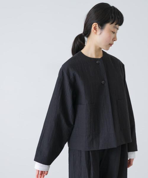 かぐれ（カグレ）の「『セットアップ対応』 ノーカラーショートジャケット（ノーカラージャケット・レディース・ブラック・FREE）」の12枚目の写真