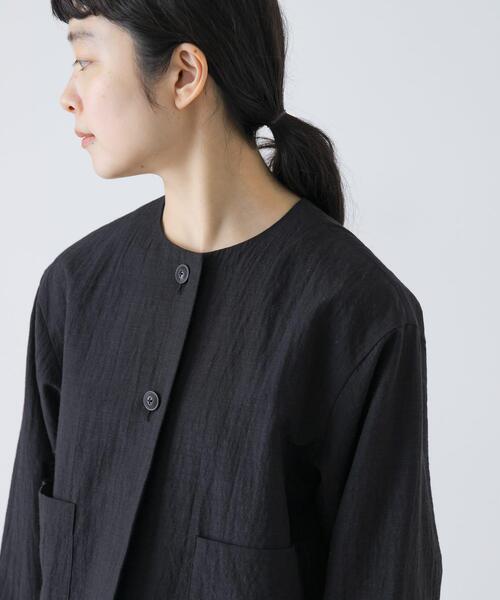 かぐれ（カグレ）の「『セットアップ対応』 ノーカラーショートジャケット（ノーカラージャケット・レディース・ブラック・FREE）」の14枚目の写真