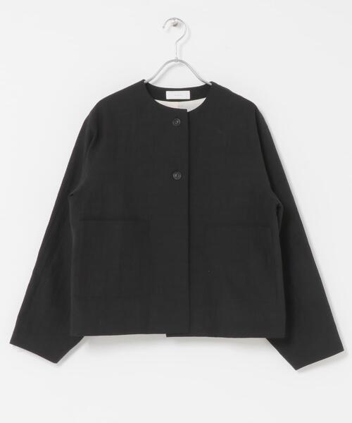 かぐれ（カグレ）の「『セットアップ対応』 ノーカラーショートジャケット（ノーカラージャケット・レディース・ブラック・FREE）」の15枚目の写真