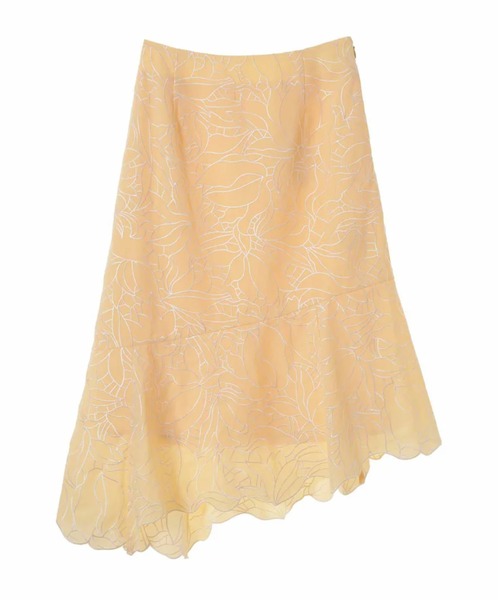 31 Sons de mode（トランテアン　ソン　ドゥ　モード）の「配色刺繍アシメスカート（スカート・レディース・イエロー・S）」の4枚目の写真