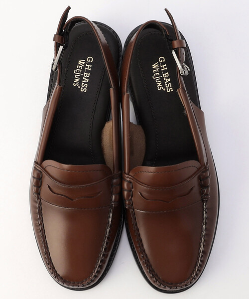 FREAK'S STORE（フリークスストア）の「G.H.BASS/ジーエイチバス PENNY SLING/ペニースリング/ローファーサンダル（ローファー・レディース・キャメル/ブラック・7/6.5/7.5）」の3枚目の写真