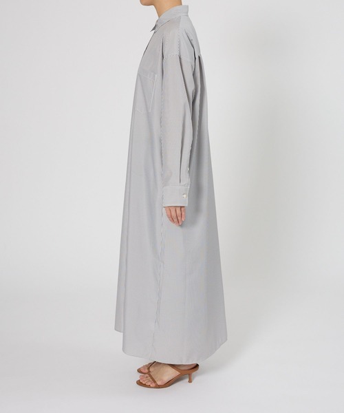 BARNYARDSTORM（バンヤードストーム）の「BARNYARDSTORM / ストライプシャツワンピース / ハンドウォッシャブル（ワンピース・レディース・ブラック系その他/ブルー系その他・FREE）」の3枚目の写真