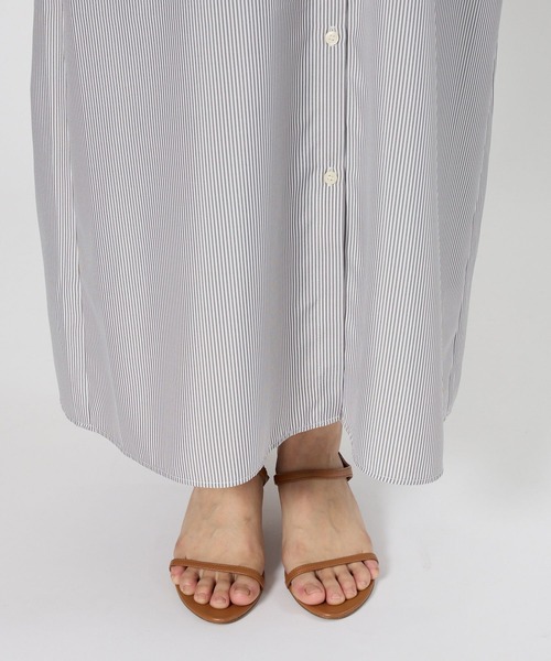 BARNYARDSTORM（バンヤードストーム）の「BARNYARDSTORM / ストライプシャツワンピース / ハンドウォッシャブル（ワンピース・レディース・ブラック系その他/ブルー系その他・FREE）」の10枚目の写真