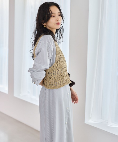 BARNYARDSTORM（バンヤードストーム）の「BARNYARDSTORM / ストライプシャツワンピース / ハンドウォッシャブル（ワンピース・レディース・ブラック系その他/ブルー系その他・FREE）」の17枚目の写真