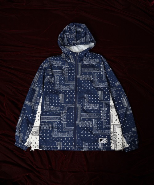 FILA HERITAGE(フィラヘリテージ)の「FILA HERITAGE TRACK TOP ペイズリートラックトップ(ナイロンジャケット・メンズ・ネイビー/ホワイト・XL/L/M)」の3枚目の写真