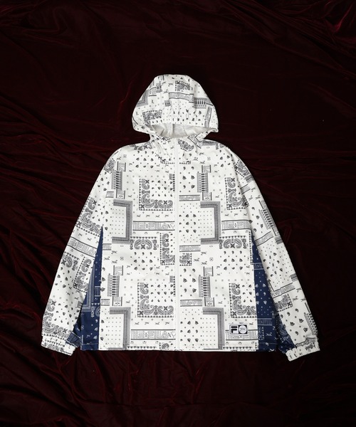 FILA HERITAGE(フィラヘリテージ)の「FILA HERITAGE TRACK TOP ペイズリートラックトップ(ナイロンジャケット・メンズ・ネイビー/ホワイト・XL/L/M)」の4枚目の写真