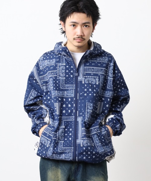 FILA HERITAGE(フィラヘリテージ)の「FILA HERITAGE TRACK TOP ペイズリートラックトップ(ナイロンジャケット・メンズ・ネイビー/ホワイト・XL/L/M)」の13枚目の写真