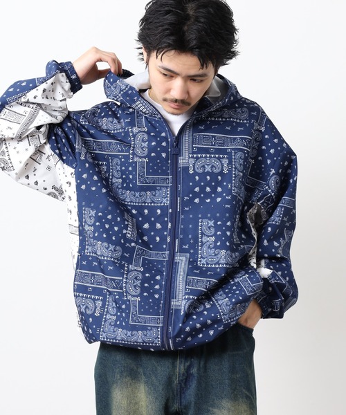 FILA HERITAGE(フィラヘリテージ)の「FILA HERITAGE TRACK TOP ペイズリートラックトップ(ナイロンジャケット・メンズ・ネイビー/ホワイト・XL/L/M)」の15枚目の写真