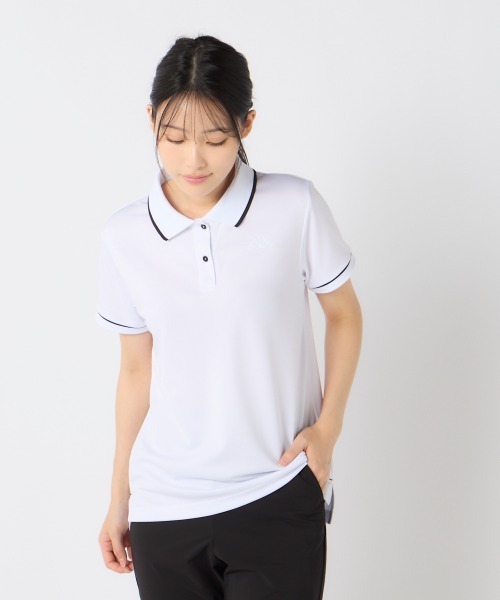Kappa(カッパ)の「【Kappa/カッパ】レディースポロシャツ ゴルフ(シャツ/ブラウス・レディース・ホワイト/ピンク/ネイビー/ブラック・LARGE/MEDIUM/SMALL)」の2枚目の写真