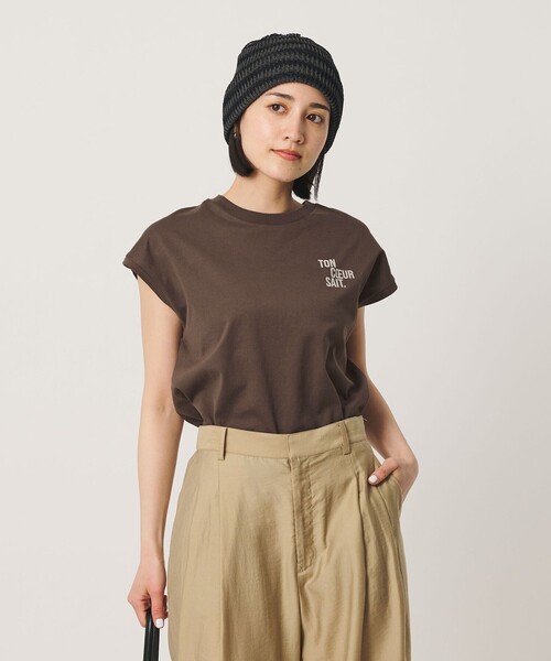 コットン ロゴプリント フレンチスリーブ Tシャツ（Tシャツ/カットソー