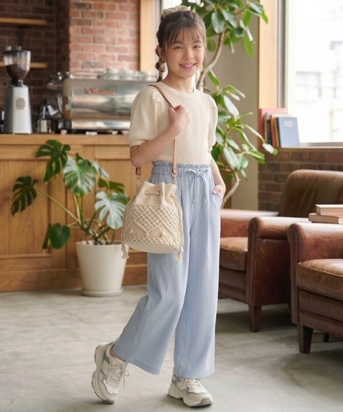 NAVY(ネイビー)の「SARARI イージーワイドパンツ 接触冷感機能付きのTPUクールドライ素材(その他パンツ・キッズ・ミント/ブラック/サックスブルー・130cm/140cm/150cm/160cm)」の13枚目の写真