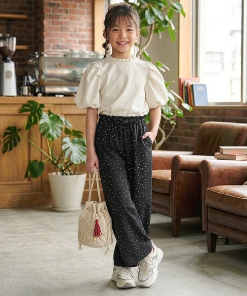 NAVY(ネイビー)の「SARARI イージーワイドパンツ 接触冷感機能付きのTPUクールドライ素材(その他パンツ・キッズ・ミント/ブラック/サックスブルー・130cm/140cm/150cm/160cm)」の11枚目の写真