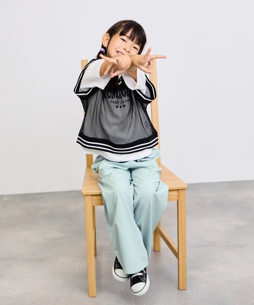 NAVY(ネイビー)の「SARARI イージーワイドパンツ 接触冷感機能付きのTPUクールドライ素材(その他パンツ・キッズ・ミント/ブラック/サックスブルー・130cm/140cm/150cm/160cm)」の18枚目の写真