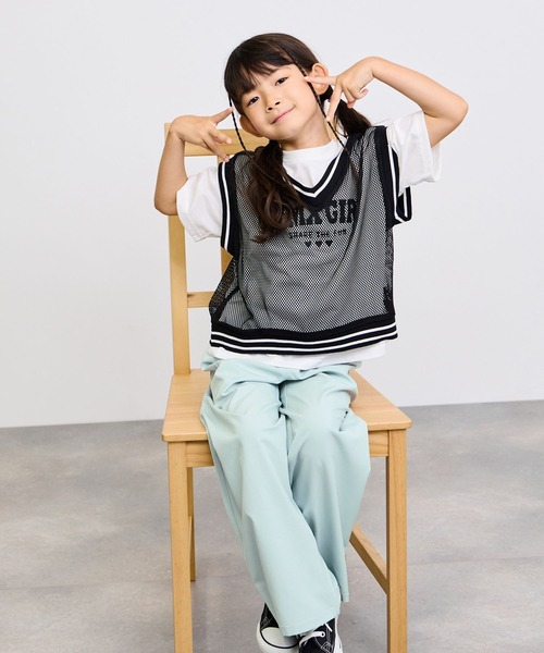 NAVY(ネイビー)の「SARARI イージーワイドパンツ 接触冷感機能付きのTPUクールドライ素材(その他パンツ・キッズ・ミント/ブラック/サックスブルー・130cm/140cm/150cm/160cm)」の19枚目の写真
