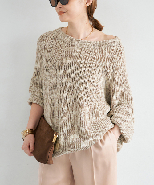極美品✨ ドゥーズィエムクラス 22年 Lily Linen アゼ プルオーバー Lily Linen アゼ プルオーバー（ニット/セーター）｜Deuxieme Classe