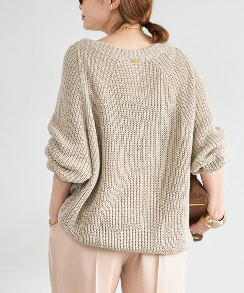 ドゥーズィエムクラス Lily Linen アゼプルオーバー リネン シルク Lily Linen アゼ プルオーバー（ニット/セーター）｜Deuxieme Classe