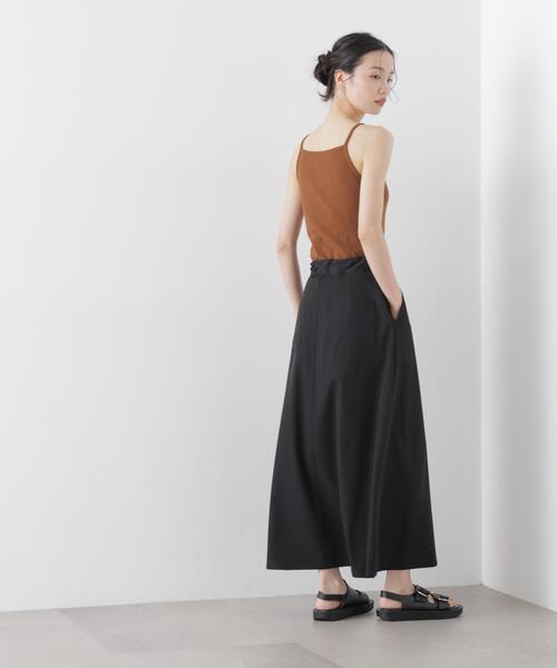 NANO universe（ナノユニバース）の「多機能2wayストレッチ ベルテッドセミフレアマキシスカート(セットアップ可)（スカート・レディース・ネイビー/ブラック/ベージュ・FREE）」の21枚目の写真