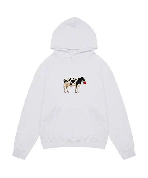 ARIGHTANGLE(アライトアングル)の「MILK COW HOODIE (2 COLOR)(パーカー・レディース・ホワイト/ブラック・FREE)」の1枚目の写真