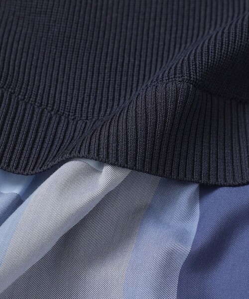 BLUE LABEL CRESTBRIDGE(ブルーレーベルクレストブリッジ)の「【WEB限定】クレストブリッジチェックニットコンビドレス(ワンピース・レディース・パープル系その他4/ブルー系その他2・38/36)」の8枚目の写真