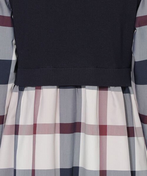 BLUE LABEL CRESTBRIDGE(ブルーレーベルクレストブリッジ)の「【WEB限定】クレストブリッジチェックニットコンビドレス(ワンピース・レディース・パープル系その他4/ブルー系その他2・38/36)」の13枚目の写真