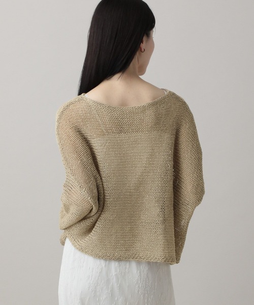 A part by(アパートバイ)の「【UVカット】メッシュニットプルオーバー(ニット/セーター・レディース・ベージュ/グリーン/オフホワイト/ライトグレー・FREE)」の5枚目の写真