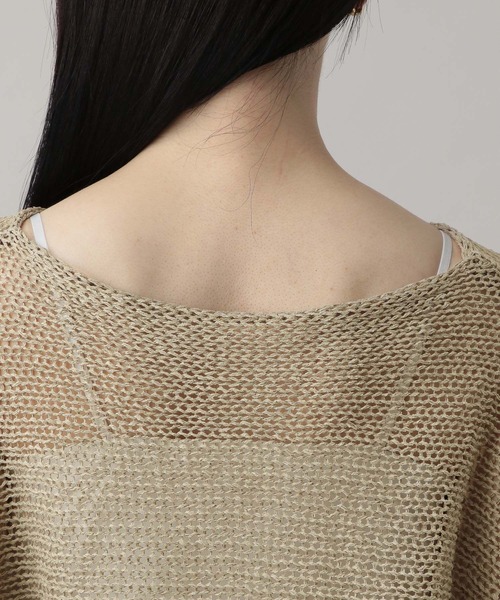 A part by(アパートバイ)の「【UVカット】メッシュニットプルオーバー(ニット/セーター・レディース・ベージュ/グリーン/オフホワイト/ライトグレー・FREE)」の14枚目の写真