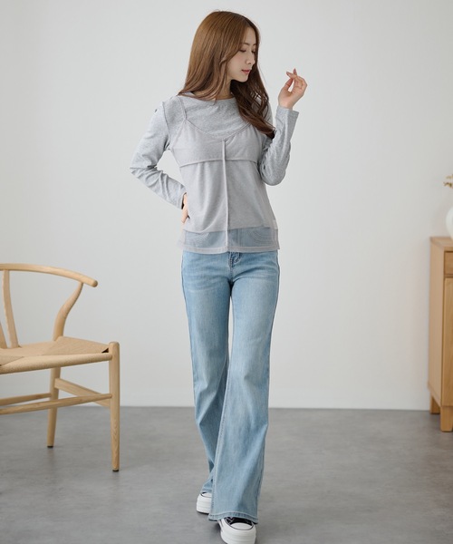 DAYRA(デイラ)の「ソリッドカラー ラウンドネック ベーシック 長袖 プルオーバー(Tシャツ/カットソー・レディース・ベージュ/チャコールグレー/ホワイト/ブラック/グレー・FREE)」の16枚目の写真