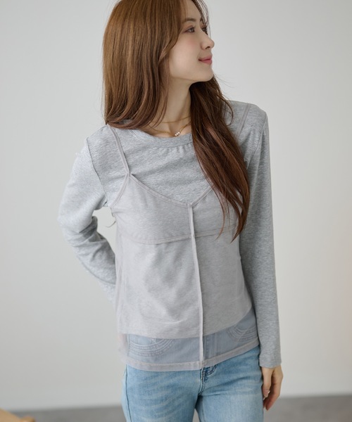 DAYRA(デイラ)の「ソリッドカラー ラウンドネック ベーシック 長袖 プルオーバー(Tシャツ/カットソー・レディース・ベージュ/チャコールグレー/ホワイト/ブラック/グレー・FREE)」の17枚目の写真