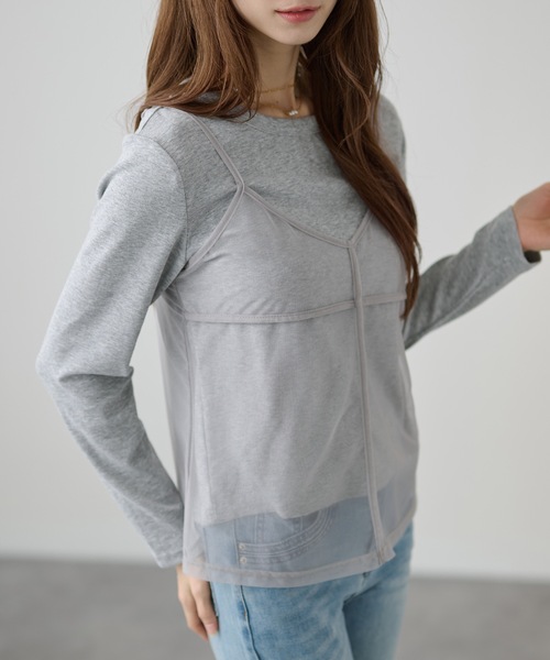 DAYRA(デイラ)の「ソリッドカラー ラウンドネック ベーシック 長袖 プルオーバー(Tシャツ/カットソー・レディース・ベージュ/チャコールグレー/ホワイト/ブラック/グレー・FREE)」の18枚目の写真