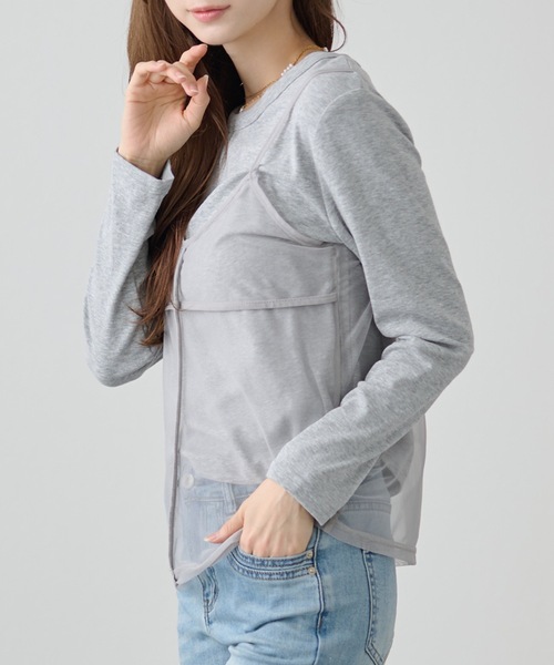 DAYRA(デイラ)の「ソリッドカラー ラウンドネック ベーシック 長袖 プルオーバー(Tシャツ/カットソー・レディース・ベージュ/チャコールグレー/ホワイト/ブラック/グレー・FREE)」の19枚目の写真