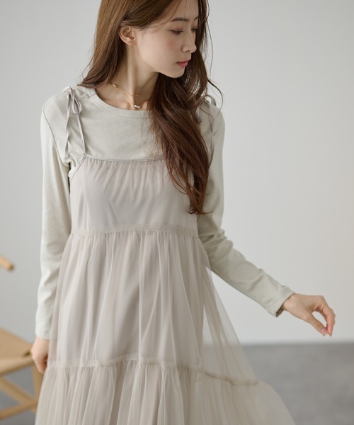 DAYRA(デイラ)の「ソリッドカラー ラウンドネック ベーシック 長袖 プルオーバー(Tシャツ/カットソー・レディース・ベージュ/チャコールグレー/ホワイト/ブラック/グレー・FREE)」の22枚目の写真