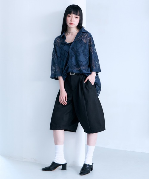 RAGEBLUE（レイジブルー）の「Chino Barrel Half Pants/CHINOカーブハーフパンツ（チノパンツ・メンズ・ブラック/ホワイト・MEDIUM/LARGE）」の14枚目の写真