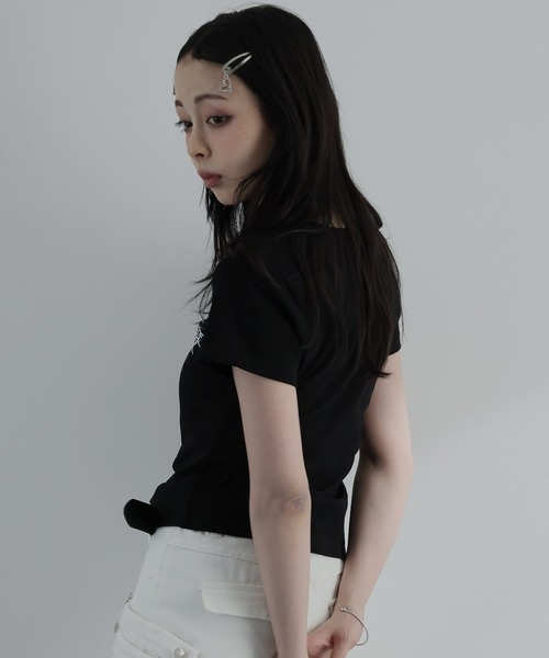 Ulysses(ユリシス)の「ハートプリントクルーネックTシャツ(Tシャツ/カットソー・レディース・グレー/ブラック・M/S)」の22枚目の写真