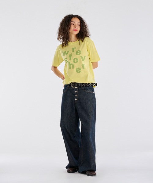 WISH FOR EVER(ウィッシュフォーエバー)の「【 4color / 3size 】RANDOM LOGO GRAPHIC T/ランダムロゴグラフィックT(Tシャツ/カットソー・メンズ・ネイビー/イエロー/ブラウン/ピンク・SMALL/MEDIUM/LARGE)」の22枚目の写真