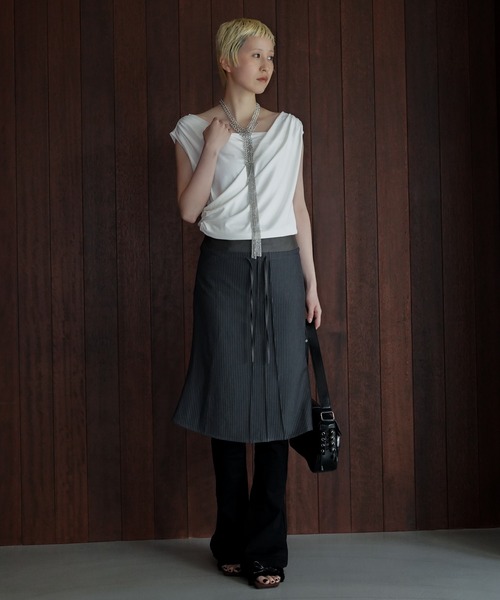 chuclla（チュクラ）の「ドレープオフショルダートップス chw26s226（Tシャツ/カットソー・レディース・ホワイト/ブラック・FREE）」の10枚目の写真
