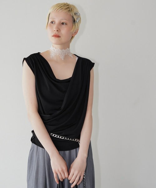 chuclla（チュクラ）の「ドレープオフショルダートップス chw26s226（Tシャツ/カットソー・レディース・ホワイト/ブラック・FREE）」の12枚目の写真