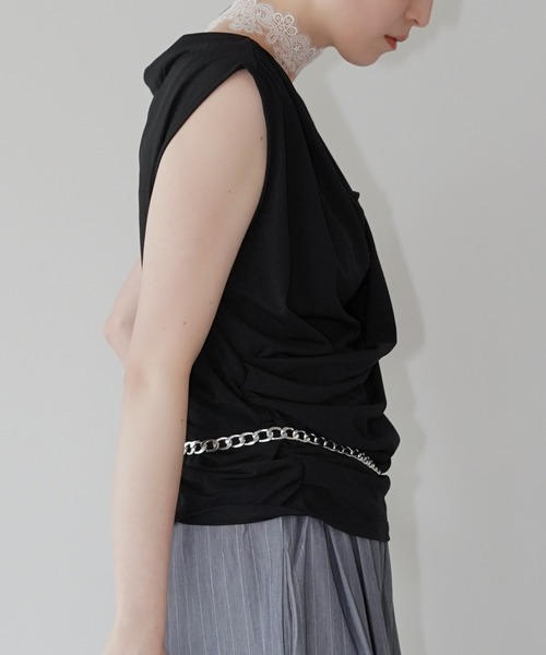 chuclla（チュクラ）の「ドレープオフショルダートップス chw26s226（Tシャツ/カットソー・レディース・ホワイト/ブラック・FREE）」の13枚目の写真