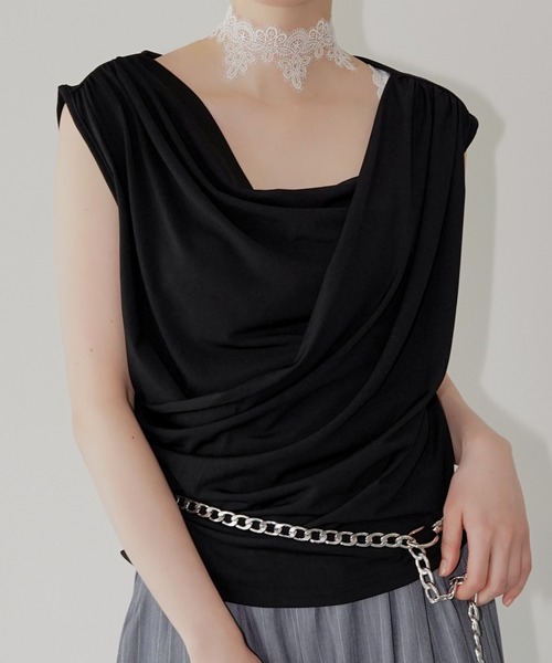 chuclla（チュクラ）の「ドレープオフショルダートップス chw26s226（Tシャツ/カットソー・レディース・ホワイト/ブラック・FREE）」の16枚目の写真