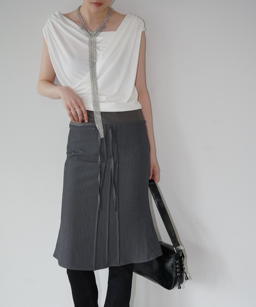 chuclla（チュクラ）の「ドレープオフショルダートップス chw26s226（Tシャツ/カットソー・レディース・ホワイト/ブラック・FREE）」の18枚目の写真