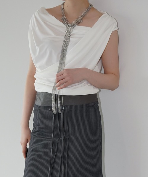chuclla（チュクラ）の「ドレープオフショルダートップス chw26s226（Tシャツ/カットソー・レディース・ホワイト/ブラック・FREE）」の20枚目の写真