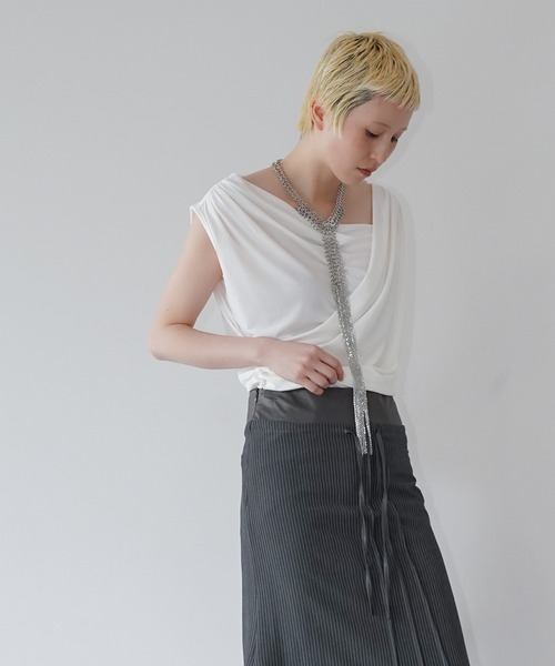 chuclla（チュクラ）の「ドレープオフショルダートップス chw26s226（Tシャツ/カットソー・レディース・ホワイト/ブラック・FREE）」の21枚目の写真