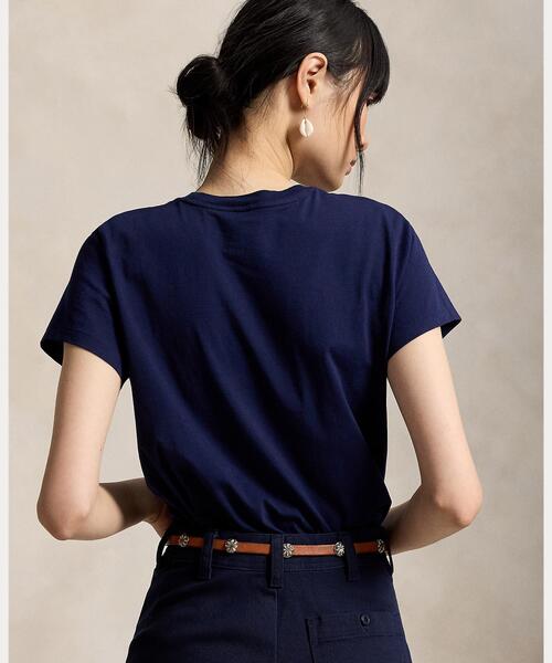 POLO RALPH LAUREN(ポロ ラルフ ローレン)の「クラシック フィット コットン ジャージー クルーネック Tシャツ(Tシャツ/カットソー・レディース・ネイビー系1・M/S/XS/XL/L)」の7枚目の写真