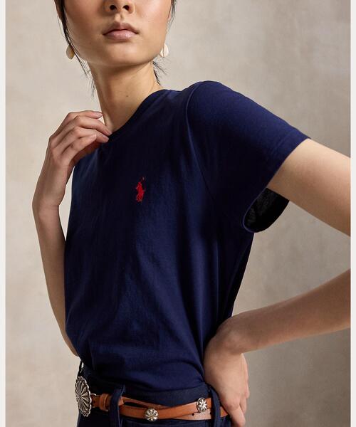 POLO RALPH LAUREN(ポロ ラルフ ローレン)の「クラシック フィット コットン ジャージー クルーネック Tシャツ(Tシャツ/カットソー・レディース・ネイビー系1・M/S/XS/XL/L)」の2枚目の写真
