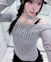 Never mind the XU / Chikashitsu+ | 【nmtc+】sheer summer knit / 【エヌエムティーシープラス】シアーメッシュサマーニット(Tシャツ/カットソー)